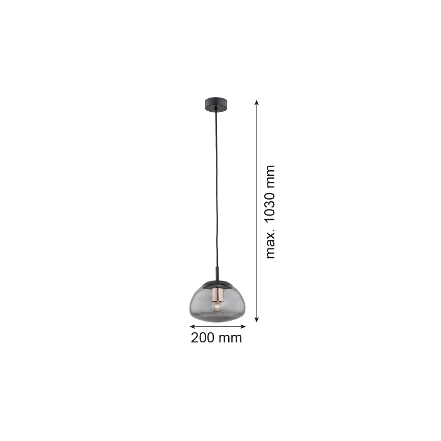 Argon 4333 - Candelabro suspenso TRINI 1xE27/15W/230V d. 20 cm preto