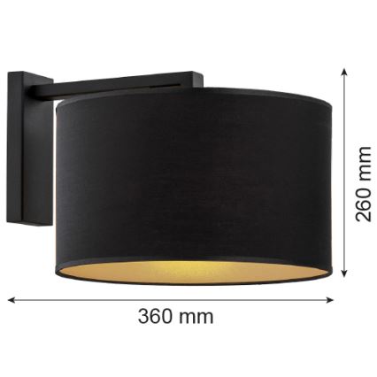 Argon 4340 - Candeeiro de parede KARIN 1xE27/15W/230V preto