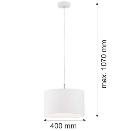 Argon 4343 - Candelabro suspenso KARIN 1xE27/15W/230V branca