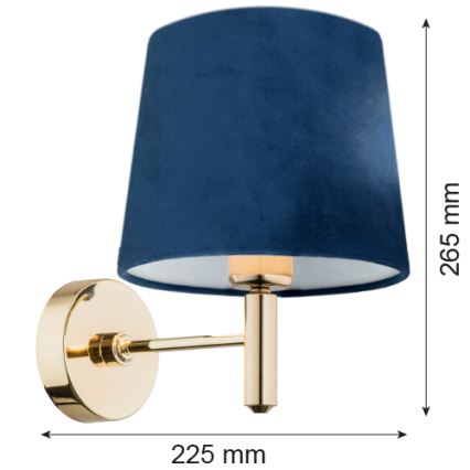 Argon 4348 - Candeeiro de parede PONTE 1xE27/15W/230V azul/latão