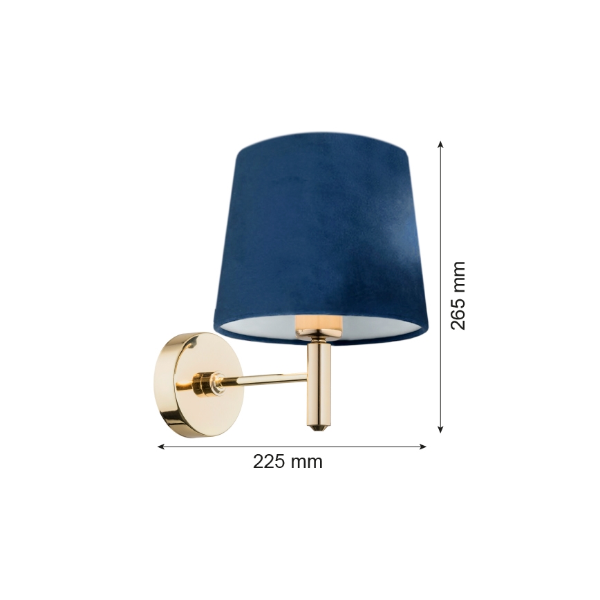 Argon 4348 - Candeeiro de parede PONTE 1xE27/15W/230V azul/latão