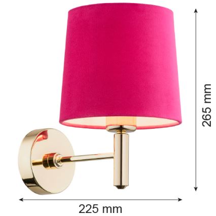 Argon 4349 - Candeeiro de parede PONTE 1xE27/15W/230V rosa/latão