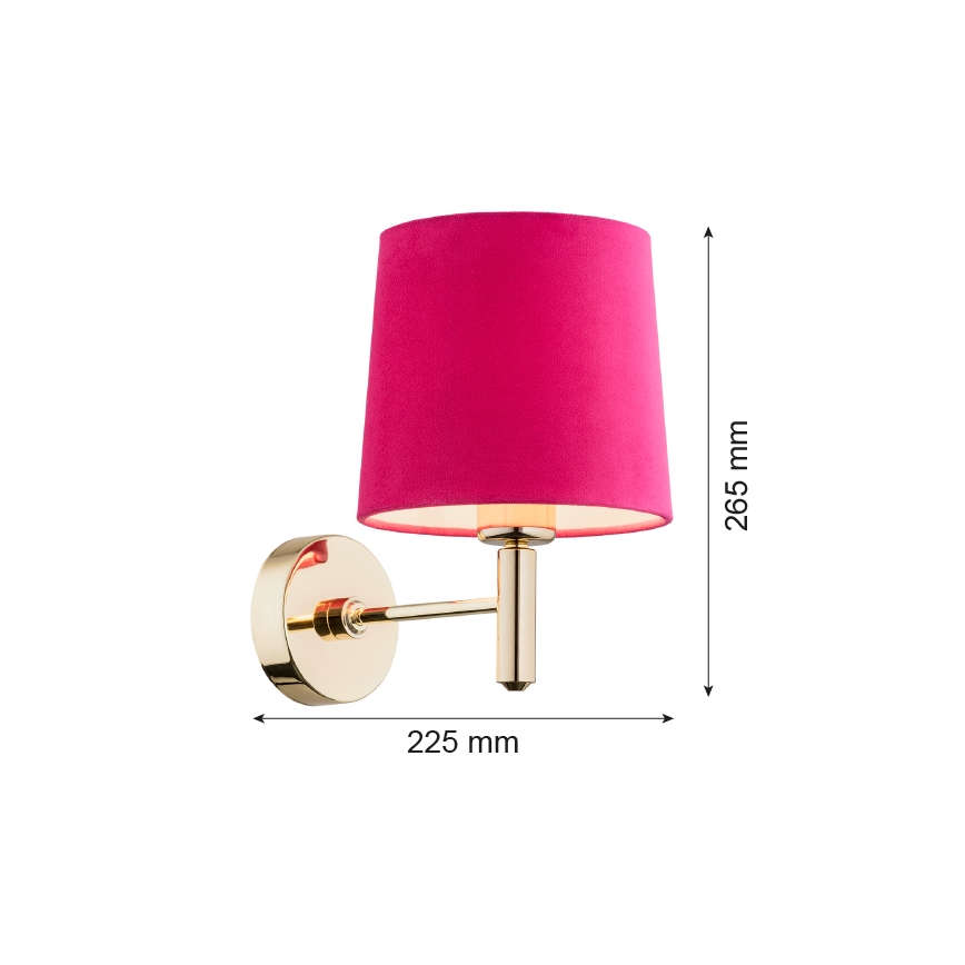 Argon 4349 - Candeeiro de parede PONTE 1xE27/15W/230V rosa/latão