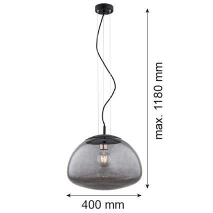 Argon 4350 - Candelabro suspenso TRINI 1xE27/15W/230V d. 40 cm preto