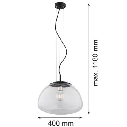 Argon 4351 - Candelabro suspenso TRINI 1xE27/15W/230V d. 40 cm preto