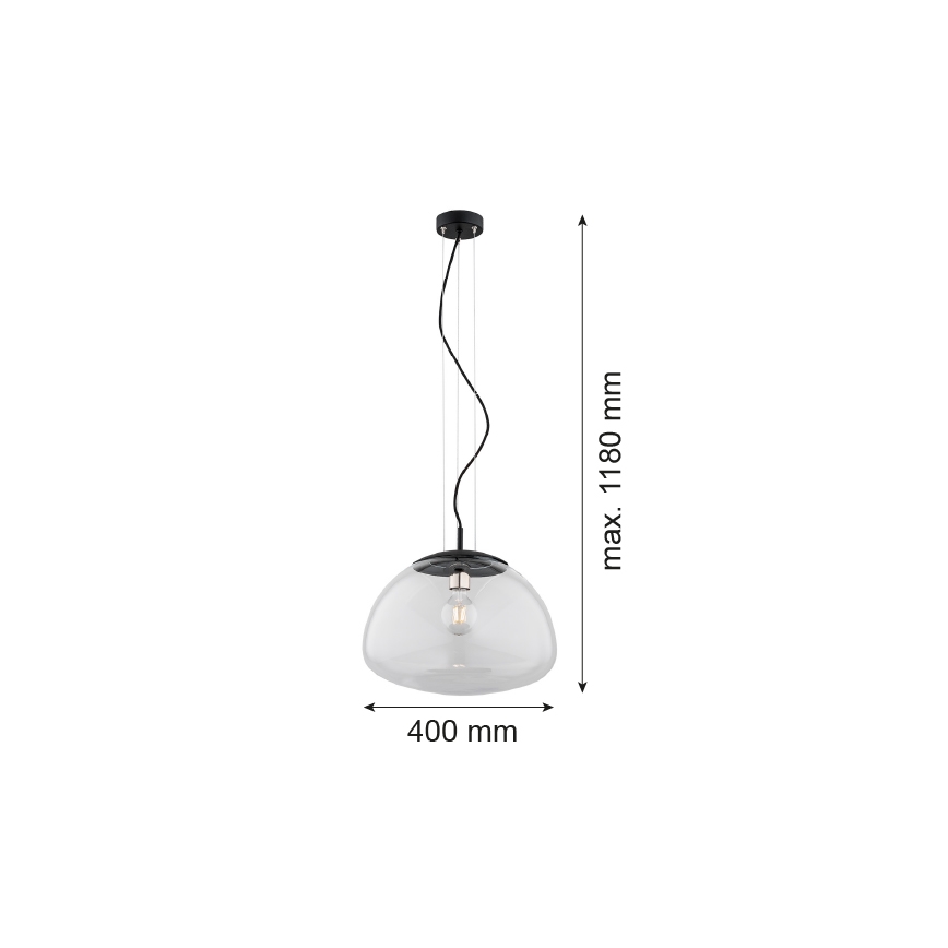 Argon 4351 - Candelabro suspenso TRINI 1xE27/15W/230V d. 40 cm preto
