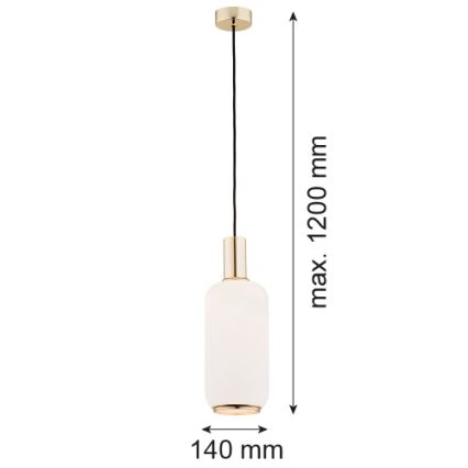 Argon 4356 - Candeeiro suspenso SAGUNTO 1xE27/15W/230V diâmetro 14 cm latão