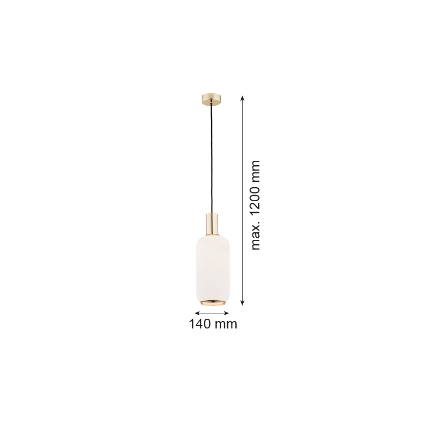 Argon 4356 - Candeeiro suspenso SAGUNTO 1xE27/15W/230V diâmetro 14 cm latão