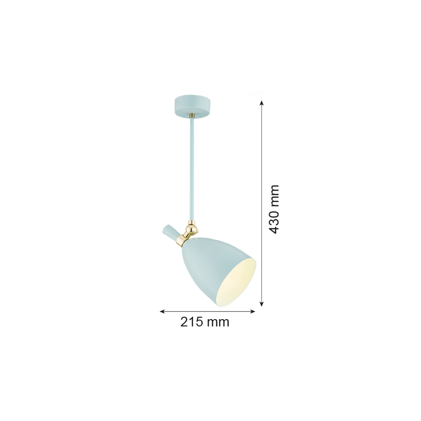 Argon 4685 - Candelabro suspenso CHARLOTTE 1xE27/15W/230V azul/dourado
