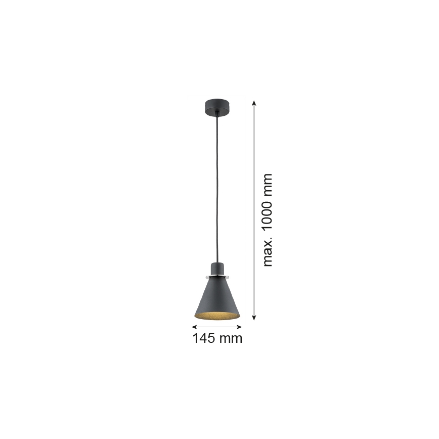 Argon 4688 - Candelabro suspenso BEVERLY 1xE27/15W/230V preto/cromado brilhante
