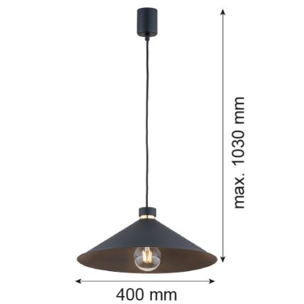 Argon 4695 - Candelabro suspenso NASHVILLE 1xE27/15W/230V preto