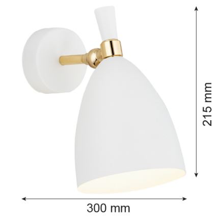 Argon 4699 - Iluminação de parede CHARLOTTE 1xE27/15W/230V branco/dourado