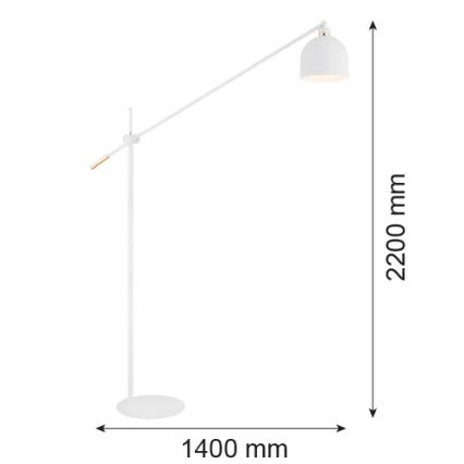 Argon 4734 - Candeeiro de chão DETROIT 1xE27/15W/230V branco
