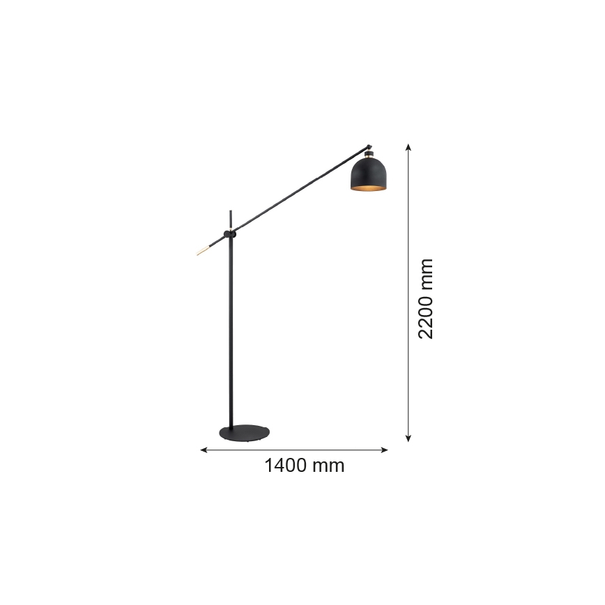 Argon 4735 - Candeeiro de chão DETROIT 1xE27/15W/230V preto
