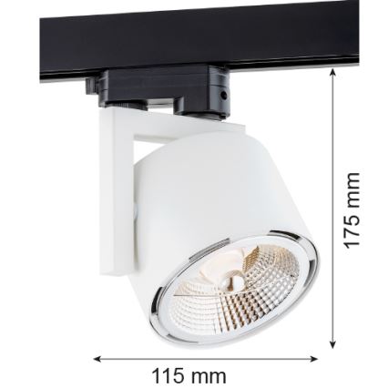 Argon 4750 - Foco para sistema de carril ALTO 1xGU10-AR111/12W/230V branco