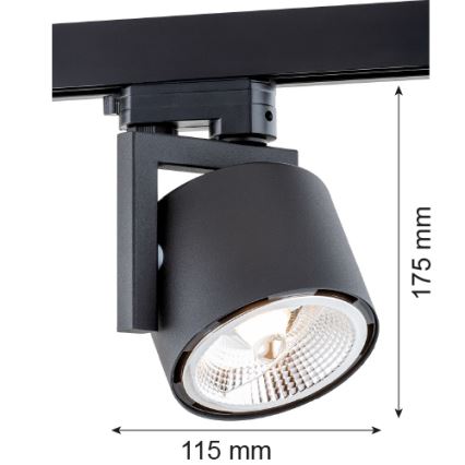 Argon 4751 - Foco LED para sistema de carril ALTO 1xGU10-AR111/12W/230V preto