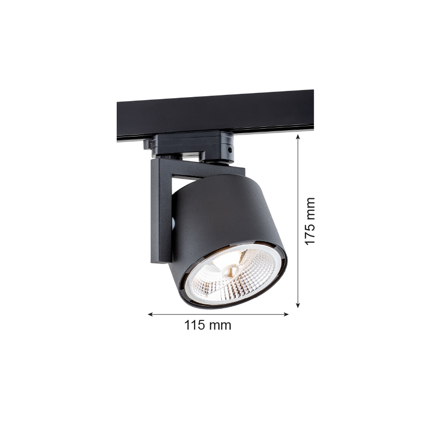 Argon 4751 - Foco LED para sistema de carril ALTO 1xGU10-AR111/12W/230V preto