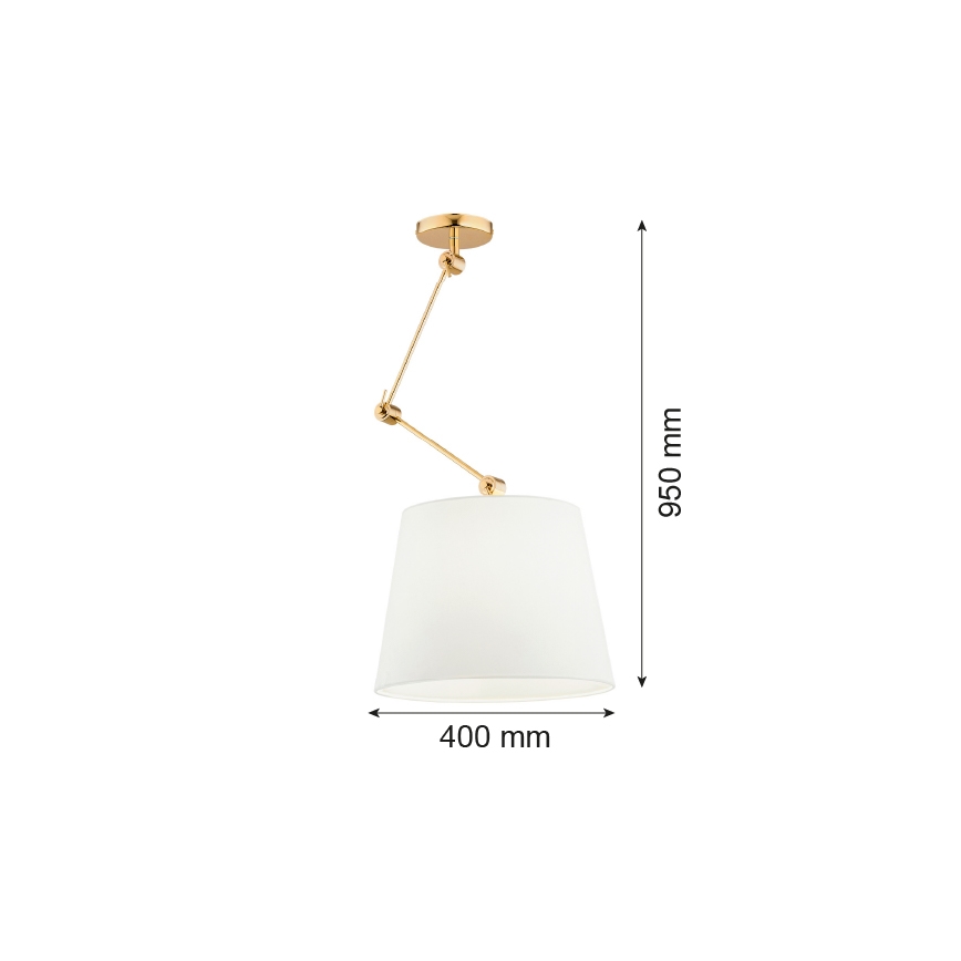 Argon 4895 - Candelabro suspenso ZAKYNTOS PLUS 1xE27/15W/230V branco/dourado