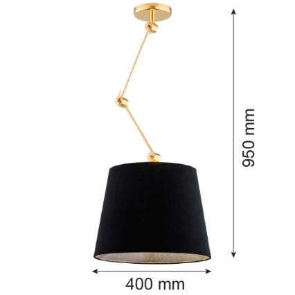 Argon 4896 - Candelabro suspenso ZAKYNTOS PLUS 1xE27/15W/230V preto/dourado