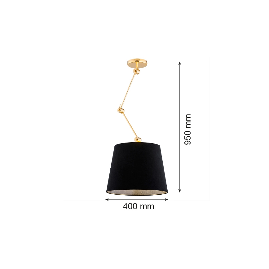 Argon 4896 - Candelabro suspenso ZAKYNTOS PLUS 1xE27/15W/230V preto/dourado