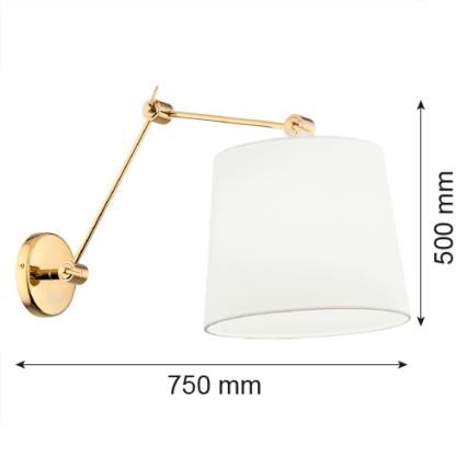 Argon 4897 - Candeeiro de parede ZAKYNTOS PLUS 1xE27/15W/230V branco/dourado