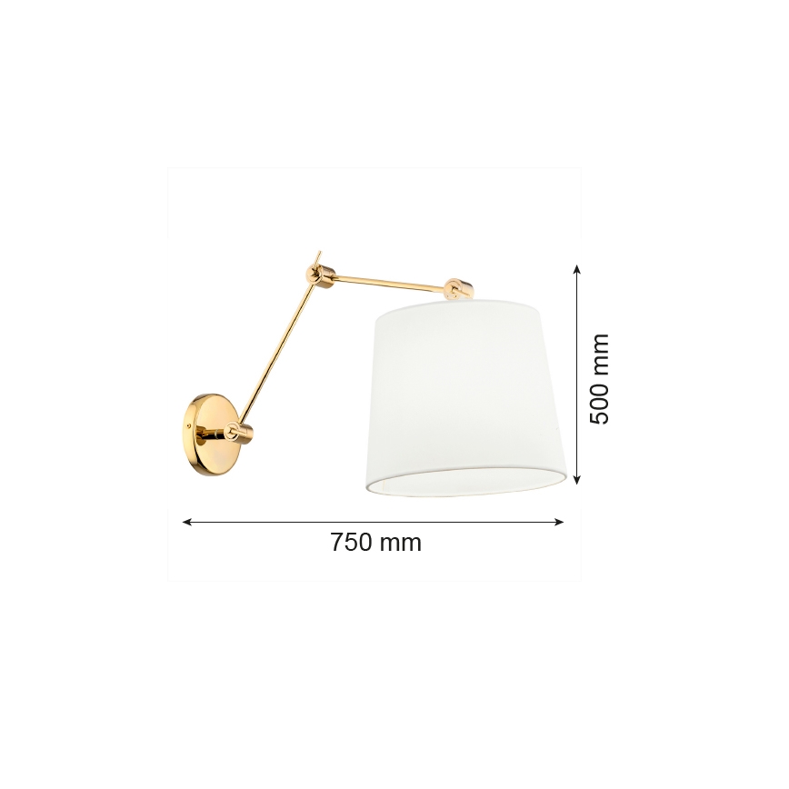 Argon 4897 - Candeeiro de parede ZAKYNTOS PLUS 1xE27/15W/230V branco/dourado