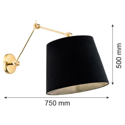 Argon 4898 - Candeeiro de parede ZAKYNTOS PLUS 1xE27/15W/230V preto/dourado