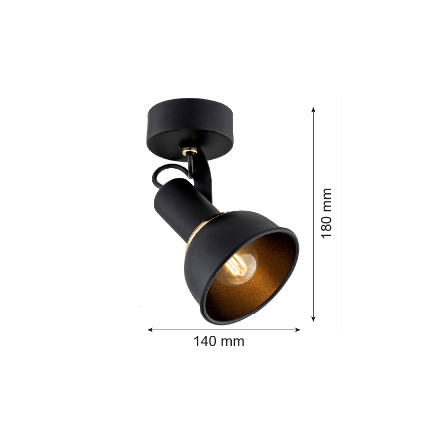 Argon 4900 - Foco TWIST 1xE14/7W/230V preto/dourado