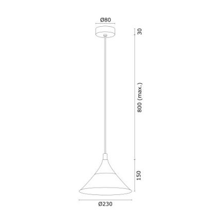 Argon 4903 - Candelabro suspenso MASSETO 1xE27/15W/230V preto/dourado