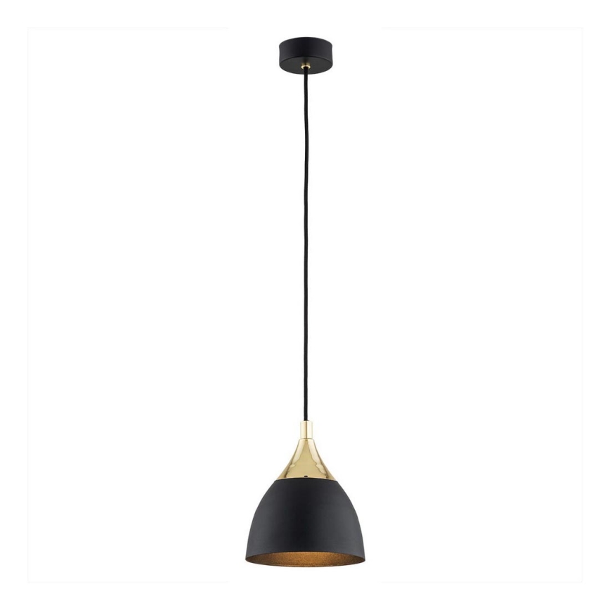 Argon 4905 - Candelabro suspenso MURANO 1xE27/15W/230V preto/dourado