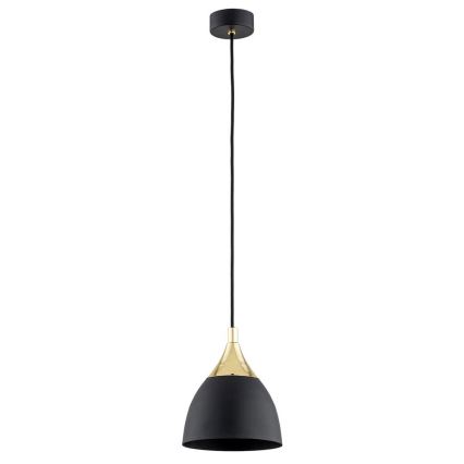 Argon 4905 - Candelabro suspenso MURANO 1xE27/15W/230V preto/dourado