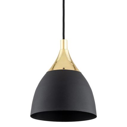 Argon 4905 - Candelabro suspenso MURANO 1xE27/15W/230V preto/dourado