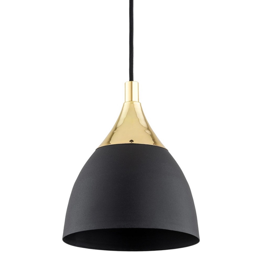 Argon 4905 - Candelabro suspenso MURANO 1xE27/15W/230V preto/dourado