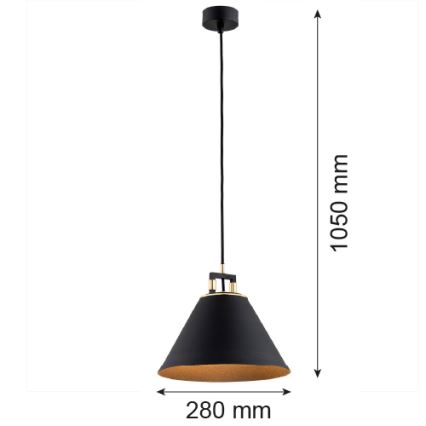 Argon 4915 - Candelabro suspenso ORTE 1xE27/15W/230V preto