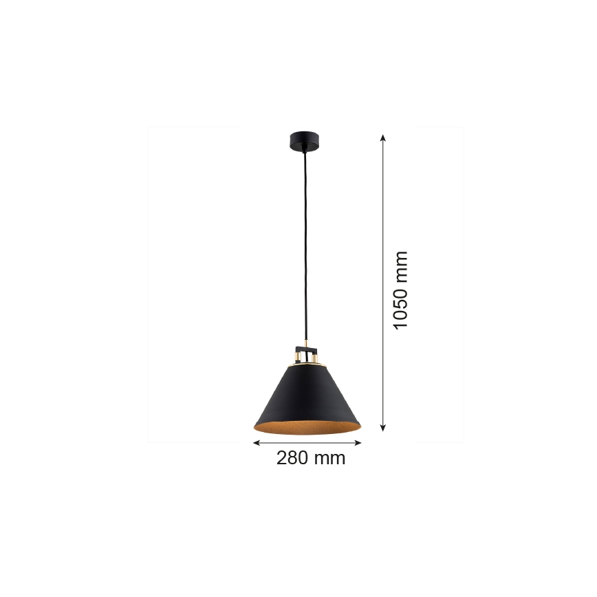 Argon 4915 - Candelabro suspenso ORTE 1xE27/15W/230V preto
