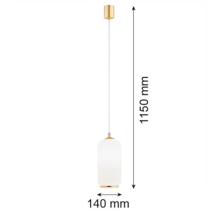 Argon 4993 - Candelabro suspenso PALLADO 1xE27/15W/230V dourado/branco
