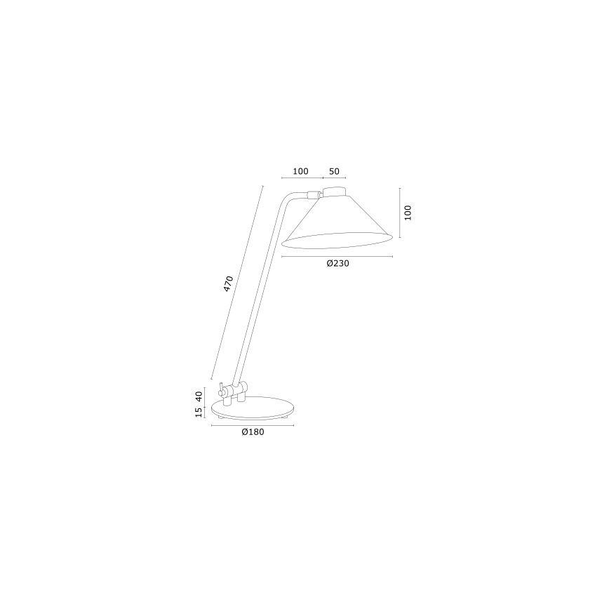 Argon 4996 - Candeeiro de mesa GABIAN 1xE27/15W/230V branco