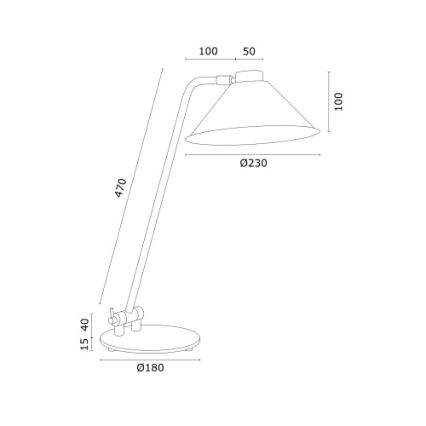 Argon 4998 - Candeeiro de mesa GABIAN 1xE27/15W/230V preto