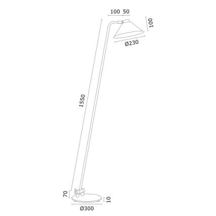 Argon 4999 - Candeeiro de chão GABIAN 1xE27/15W/230V preto
