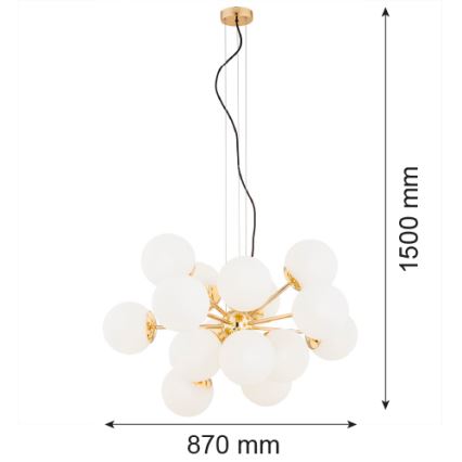 Argon 5048 - Candelabro suspenso SATELITE PLUS 15xE27/15W/230V dourado
