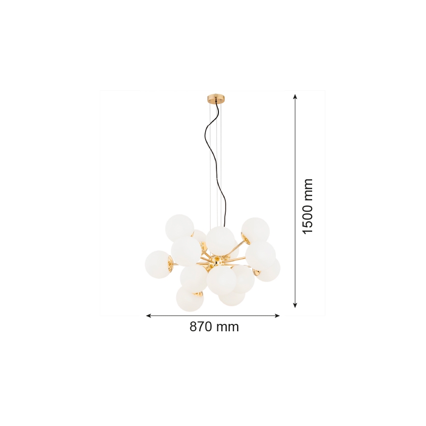 Argon 5048 - Candelabro suspenso SATELITE PLUS 15xE27/15W/230V dourado