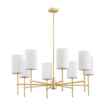 Argon 5051 - Candelabro suspenso ABRUZZO 8xE14/15W/230V latão/branco