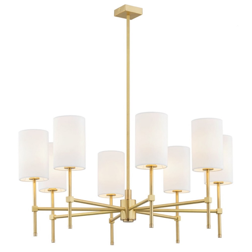 Argon 5051 - Candelabro suspenso ABRUZZO 8xE14/15W/230V latão/branco