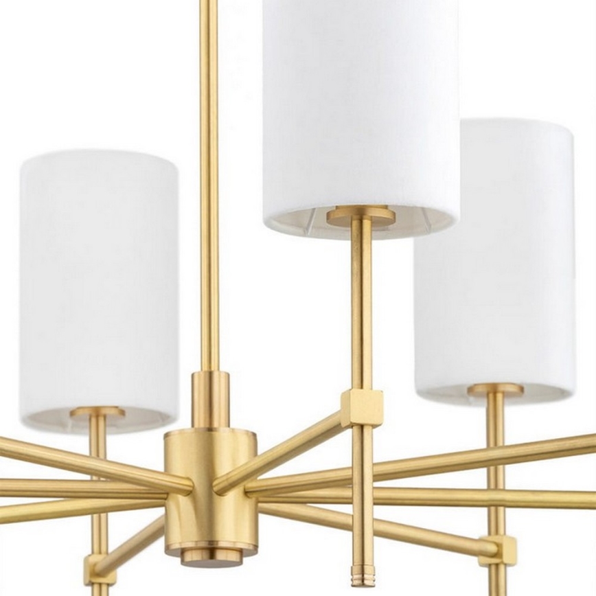 Argon 5051 - Candelabro suspenso ABRUZZO 8xE14/15W/230V latão/branco