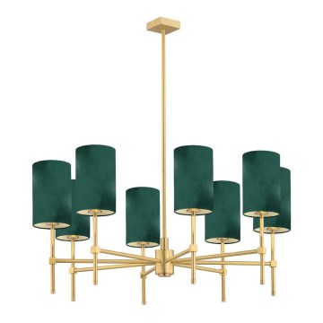 Argon 5055 - Candelabro suspenso ABRUZZO 8xE14/7W/230V latão/verde