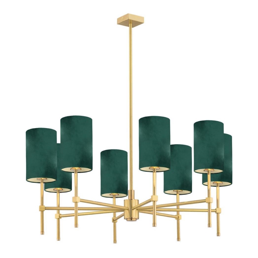 Argon 5055 - Candelabro suspenso ABRUZZO 8xE14/7W/230V latão/verde