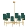 Argon 5055 - Candelabro suspenso ABRUZZO 8xE14/7W/230V latão/verde
