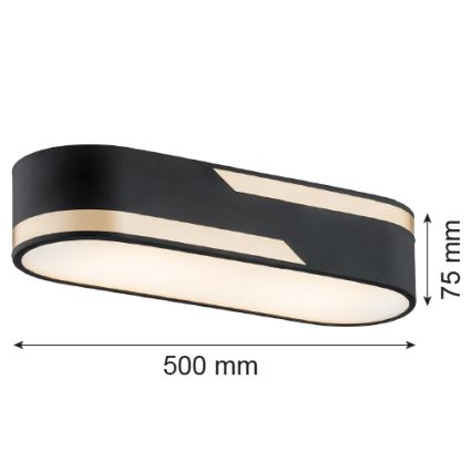Argon 6001 - Iluminação de teto TONI 3xE27/15W/230V preto/dourada