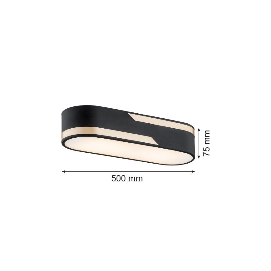 Argon 6001 - Iluminação de teto TONI 3xE27/15W/230V preto/dourada