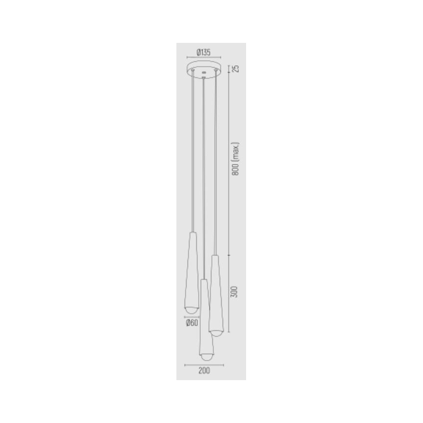 Argon 6103 - Candelabro suspenso HOLLYWOOD 3xE14/7W/230V preto